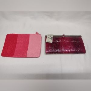 brand new women's wallet and small cosmetic bag